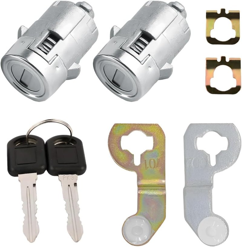 HZEL 1 Pair Car Driver and Passenger Door Lock Cylinder Set with 2 Keys, OEM#15298924 Vehicle Front Left Right Barrel, Automotive Door Lock Tumbler Compatible with Sierra 1500 2500 3500 - Image 1